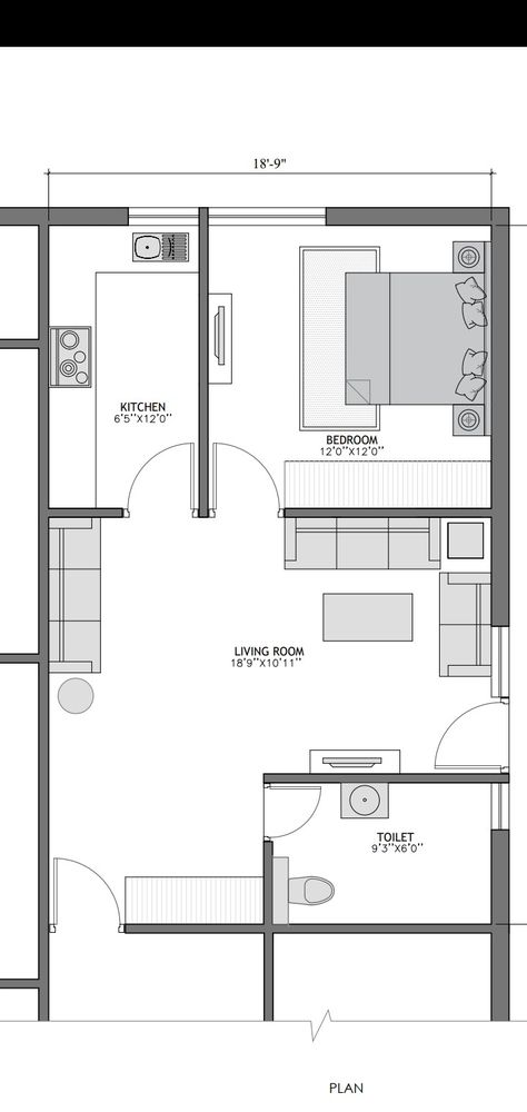 Kitchen With Bedroom Ideas, Indian Kitchen Layout Plan, 1bhk And 2bhk Apartment Plan, Small 1 Bhk House Plan, 1bhk Apartment Plan, 1 Bhk Apartment Floor Plan, One Bhk Plan, 1 Bhk Plan Layout, One Bhk House Design