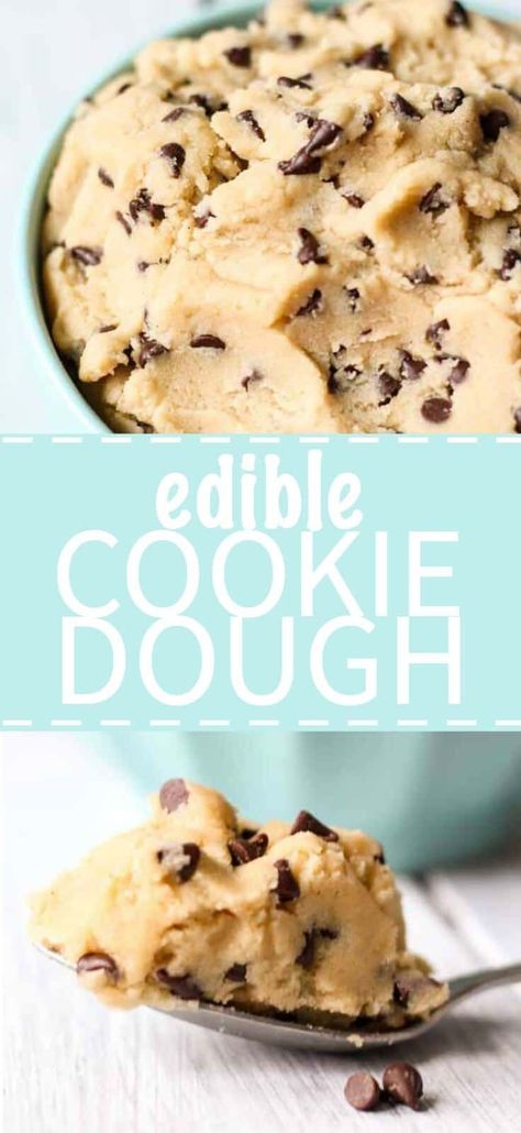 Edible cookie dough is sweet and delicious! It's like eating the real cookie dough, minus the eggs so you can eat it by the spoon full or dip it with your favorite snacks. This edible cookie dough recipe is so easy to make because it only has a few ingredients and it takes minutes to come together. Cookie Dough Vegan, Cookie Dough For One, Eggless Cookie Dough, Edible Cookie Dough Recipe, Cookie Dough Recipe, Best Edibles, Edible Cookies, Cookie Dough Recipes, Edible Cookie Dough