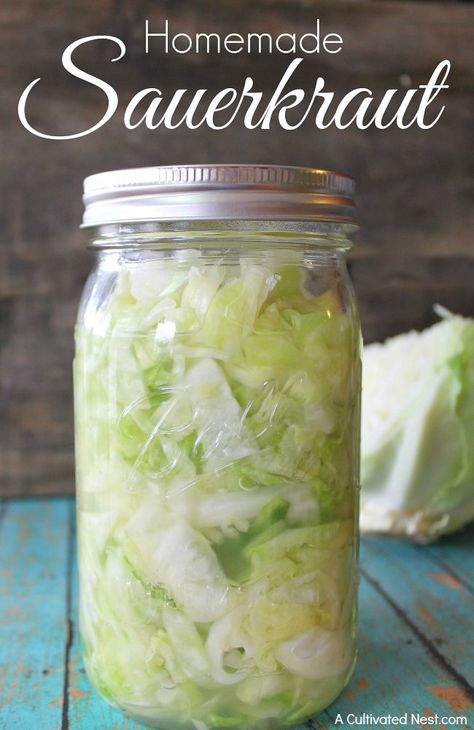 Canning Instructions, Homestead Diy, Sauerkraut Recipe, Scratch Cooking, Homemade Sauerkraut, Canning Tips, Homestead Ideas, Sauerkraut Recipes, Fermentation Recipes