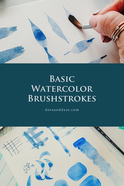 Watercolor brushstrokes Paint Brushes For Watercolor, Watercolor Brushes For Beginners, 30 Day Watercolor Challenge For Beginners, Watercolor Instruction Videos, Easy Watercolor Techniques, Watercolor Brush Strokes Tutorial, Watercolour Brush Strokes, Beginner Painting Techniques, Watercolor Brush Techniques