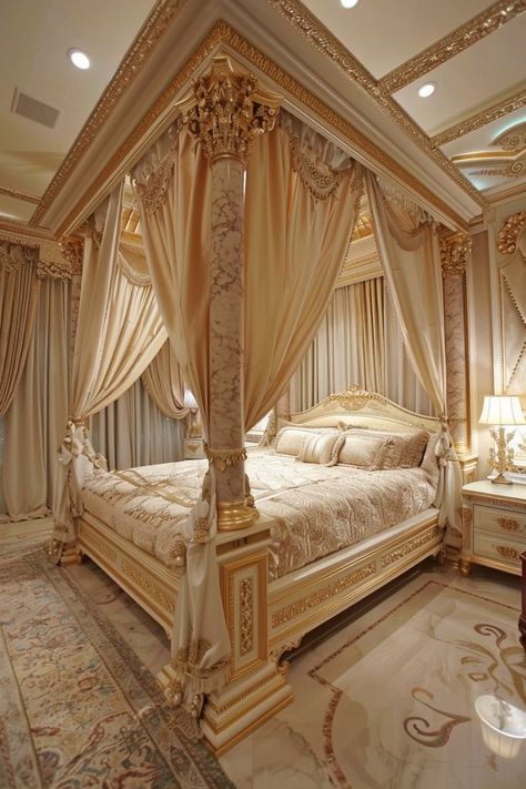 Royal Palace Interior Bedroom, Palace Interior Bedroom, Huge Luxury Bedroom, Luxury Mansions Interior Bedroom, Royal Room Bedrooms, Fantasy Palace Bedroom, Castle Bedroom Luxury, Fantasy Royal Bedroom, Royal Bedroom Aesthetic