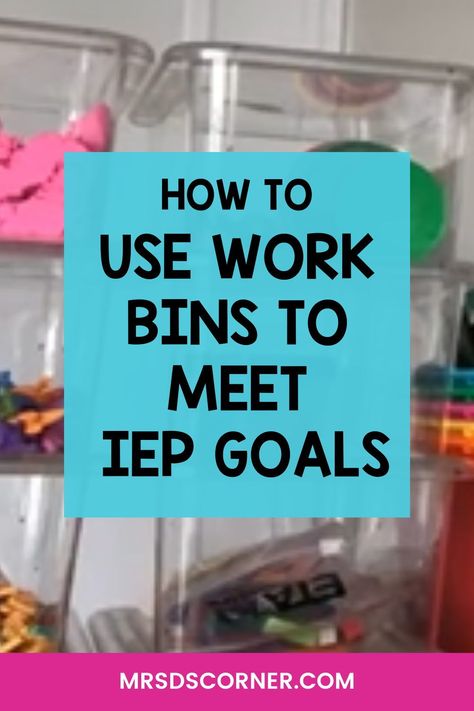 Ifsp Goals Special Education, Iep Task Boxes, Task Boxes For Middle School Special Education, Iep Bins Student, Iep Bulletin Board, Iep Goal Work Bins, Teaching Severe And Profound Students, Work Bins For Special Education, Iep Work Bins