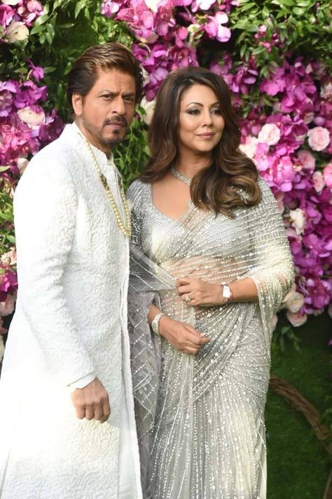 Shah Rukh Khan and Gauri Khan steal the show at Akash Ambani and Shloka Mehta's wedding | Filmfare.com Shahrukh Khan Family, Ayan Mukerji, Gauri Khan, Karan Johar, Before Marriage, Aamir Khan, Shah Rukh Khan, Shahrukh Khan, We Fall In Love