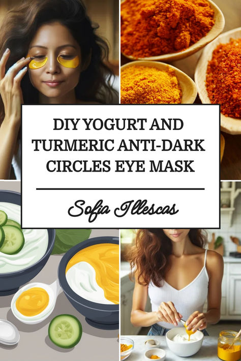 DIY Yogurt and Turmeric Anti-Dark Circles Eye Mask Turmeric Eye Mask Circles, Diy Eye Bags, Diy Eye Mask, Puffy Eyes Remedy, Dark Undereyes, Diy Yogurt, Reduce Eye Bags, Eye Gel Pads, Face Mask Recipe