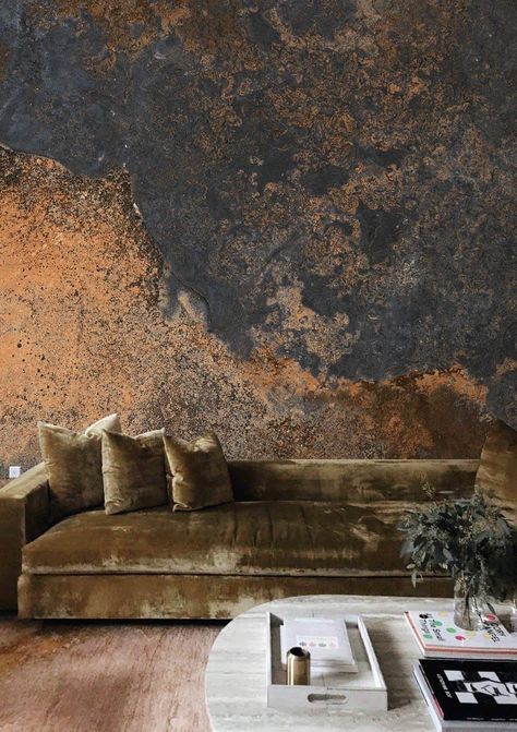 Inn Keeper, Cosmos Wallpaper, Industrial Wallpaper, Bed Interior, Cement Wall, Wallpaper Uk, Bed Design Modern, Wallpaper Accent Wall, Wall Texture