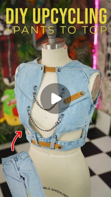 ProperFit Clothing on Instagram: "Ready to turn those old jeans into something fresh and fabulous? Watch as I transform a pair of pants into a cute denim top with easy-to-follow steps! Perfect for upcycling lovers and sewing enthusiasts alike. Let’s make sustainable fashion stylish and fun! ✂️👖✨

#DIYUpcycle #SewingProjects #UpcycledFashion #DenimTop #SustainableStyle #SewingTutorial #HowToSew #FashionDIY #EcoFriendlyFashion #Refashion #SewingInspiration #diyfashion #upcycled #sewsewsew #UpcycledClothing #sewist #diy #sew #DenimTransformation #denim #ThriftFlip" Creative Wear Ideas, Upcycle Jeans Refashioning, Diy Jeans Upcycle, Upcycling Clothes Diy, Diy Cutoffs, Upcycle Fashion Diy, Jeans Upcycle, Diy Denim Jacket, Diy Tops