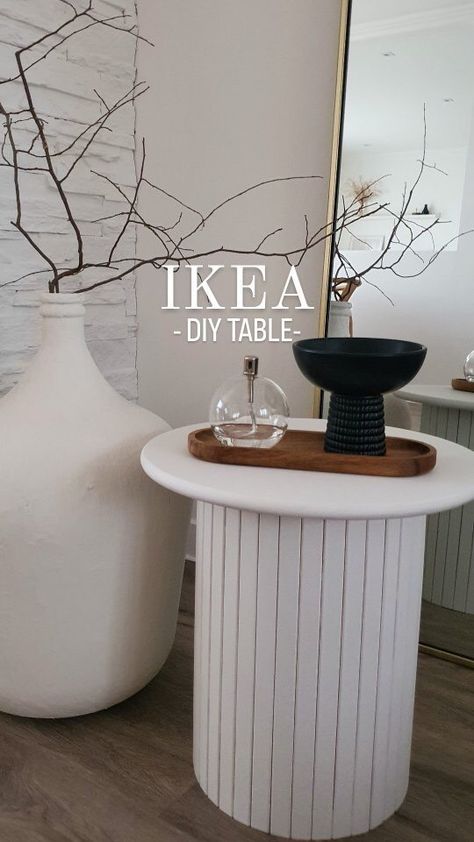 DIY - IKEA Hack | @decowithnora built this stylish and practical side table using; 1 SNUDDA Lazy Susan, 2 RÖDEBY armrest trays, and 1 NYPON pot. This… | Instagram Art Table Ikea, Flower Pot Table Diy, Ikea Wall Art Hacks, Ikea Vases Decor, Ikea Side Table Hack, Ikea Hack Table, Ikea Diy Table, Ikea Hack Side Table, Decor Side Table