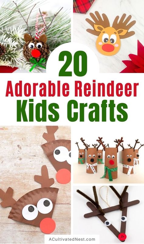 Reindeer Crafts For Kids, Christmas Reindeer Craft, Science Christmas, Rudolph Crafts, Reindeer Crafts, Reindeer Handprint, Christmas Sensory, Christmas Literacy, Christmas Science