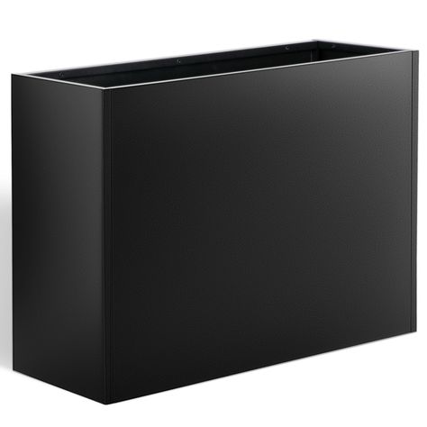 PRICES MAY VARY. 【Heavy & Sturdy】 The tall rectangular planter box is 36" x 12" x 26", weigh 43 pounds, made of thick steel with black powder coating, giving the surface a premium metallic texture and making it durable and sturdy. (Note: this span planter is assembly required.) 【Removable Insert Shelf】 The tall rectangular planter box has a removable insert shelf. You can install the shelf at the middle of the tall rectangular planter for shorter plants or filling in soil, or remove the shelf fo Tall Planter Boxes, Rectangular Planter Box, Rectangle Planters, Metal Planter Boxes, Black Planters, Metallic Texture, Short Plants, Rectangular Planters, Steel Planters