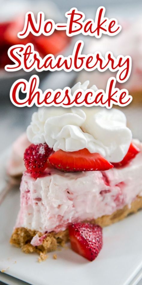 Strawberry Cheesecake Recipe Easy, Strawberry Cream Cheese Dessert, Strawberry Cheesecake No Bake, Strawberry Cream Cheese Pie, Easy Strawberry Cheesecake, Strawberry Things, Strawberry Cheesecake Recipe, Cream Cheese Pie, Cream Cheese Desserts