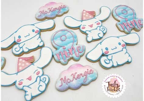 Birthday Cinnamoroll Cookies 🎉🥳 Custom cookies, any design, any theme 📲 Contact us, send us DM or text📲 . #tampabay #tampacakes #customcakes #tampagifts #brooksvillefl #wesleychapelcakes #landolakesfl #tampacupcakes #cakestampa #cupcakeshop #cupcakestampa #brooksvillecakes #latinosentampabay #homemadewithlove #tastywishes4u #customcookies #tampaparties #tampacookies #hillsborougcounty #wesleychapelfl #downtowntampa #customcupcakestampabay #tampafood #tampacake #tampadessert #dadecityfl #moml... Birthday Cinnamoroll, Cinnamoroll Cookies, Sanrio Birthday, 8th Birthday Cake, Cinnamon Roll Cookies, Birthday Ideas For Her, Cupcake Shops, Cinnamon Roll Cake, Custom Cupcakes