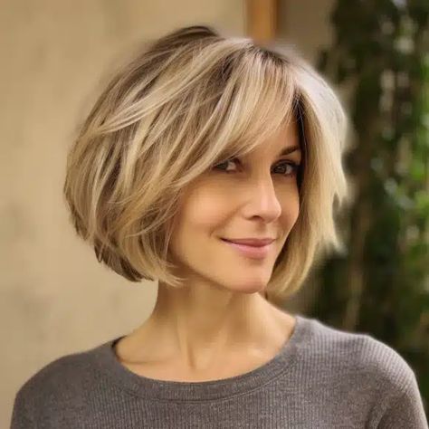 55 Flattering Short Hairstyles for Women Over 50 with Fine Hair Chin Length Haircuts, Feathered Bangs, Choppy Bob Hairstyles, Chin Length Hair, Hairstyles For Women Over 50, Bob Haircut For Fine Hair, Layered Bob Hairstyles, Bob Hairstyles For Fine Hair, Haircuts For Medium Hair