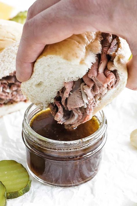 Homemade French Dip, French Dip Recipe, Savory Sandwiches, French Dip Recipes, Delicious Entrees, Au Jus Recipe, Leftover Prime Rib, Best Roast Beef, Chef Billy Parisi