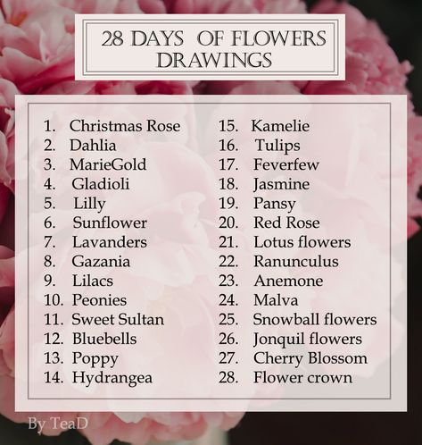 30 Day Flower Drawing Challenge, Cottage Core Drawing Prompts, Flower Drawing Challenge, Nature Art Prompts, Fairy Drawing Challenge, Nature Drawing Prompts, Christian Drawing Prompts, May Drawing Challenge, Fantasy Drawing Prompts