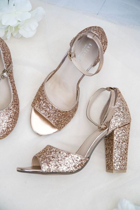 glitter heels, party heels, block heels, rose gold heels, quinceanera shoes, sweet 16 heels, women heels Shoes Quinceanera, Flower Girls Shoes, Quinceanera Shoes, Lace Bridal Shoes, Bridesmaids Shoes, Flower Girl Shoes, Rose Gold Party, Bridesmaid Shoes, Shoes Wedding