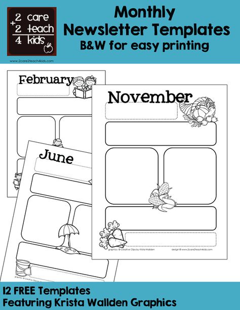 Basic Newsletters - Free Printable Templates -2care2teach4kids.com Teacher Newsletter Template Free, Teacher Newsletter Template, High Scope, Kindergarten Newsletter, Class Newsletter, Office Things, Monthly Newsletter Template, Preschool Newsletter Templates, Preschool Newsletter