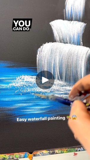 134K views · 1.9K reactions | [clip] Painting a waterfall for beginners! 🎨 #paintingtips #tipsandtricks #easypainting #waterfall #acrylicpainting | Emily Seilhamer Art | Emily Seilhamer Art · Original audio How To Paint Waterfall, How To Paint A Waterfall, Waterfalls Painting, Paint A Waterfall, Q Tip Art, Waterfall Drawing, Waterfall Painting, Black Canvas Paintings, Waterfall Paintings