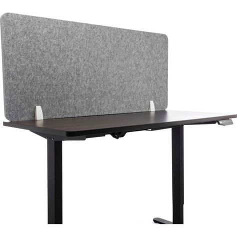 Lumeah Desk Screen, 54.5"W x 1"D x 23.5"H, Polyester, Gray | B2680655 - GLOBALindustrial.com Desk Privacy Panel, Desk Privacy, Desk Screen, Cubicle Panels, Desk Dividers, Buy Desk, Office Partition, Privacy Panels, Breaking Up