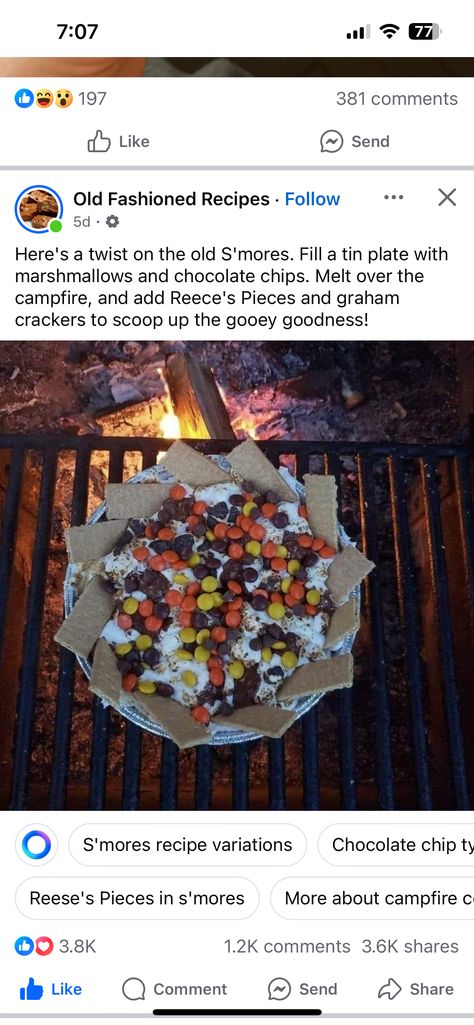 Camping Snacks, Campfire Food, Campfire Cooking, Camp Cooking, Camping Food, Camping Meals, S Mores, Fun Ideas, A Word