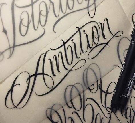 Calligraphy Tattoo Ideas, Leterings Tattoo, Girly Tattoo Ideas, Script Lettering Tattoo, Cursive Tattoo Letters, Ambition Tattoo, Tattoo Lettering Alphabet, Scripture Tattoos, Tattoo Script Fonts