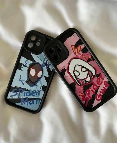 Phone Cases Marvel, Phone Cover Ideas Aesthetic, Phone Cover Painting, Marvel Phone Case, Spider Man Phone Case, Aesthetic Phone Case Ideas, Spiderman Phone Case, Clear Phone Case Design, Artsy Phone Cases