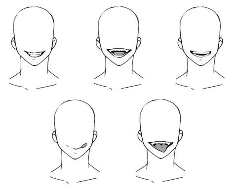 Drawing Face Expressions, Mouth Drawing, 얼굴 드로잉, Have Inspiration, Drawing Expressions, Anime Drawings Tutorials, Drawing Tutorials, Art Poses, Anime Sketch