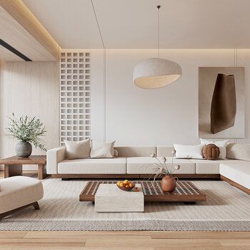 Japandi Interiors Living Room, Japandi Living Room, Condo Interior Design, Minimal Living Room, Japandi Living, Minimal Interior Design, Sala Grande, Condo Interior, Luxury Living Room Design