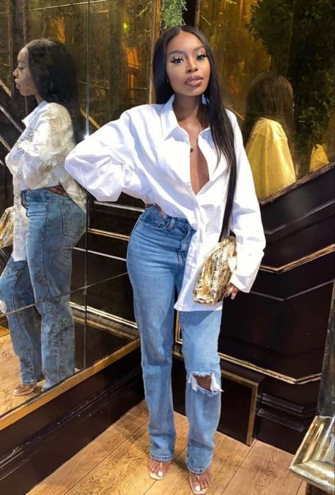 White Blouse Outfit, White Shirt Outfits, First Date Outfits, Blue Jean Outfits, Girls Night Out Outfits, Date Outfit Casual, Date Night Outfit Classy, Date Night Outfits, Classy Casual Outfits