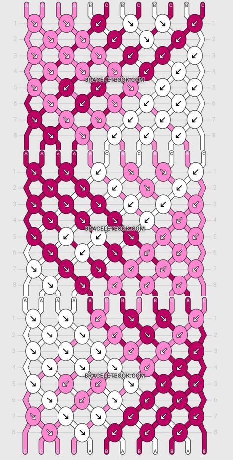 Bracket Patterns Easy, Bracelet Patterns For Boyfriend, Butterfly Friendship Bracelet Pattern, Woven Bracelets Pattern, Bracelet Pattern Heart, 3 Color Bracelet Pattern, String Bracelets Patterns, Flower Friendship Bracelet Patterns, Pattern 15923