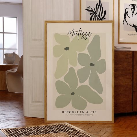 Matisse Flower Gallery Wall Art Print, Matisse Flower Market Wall Art, Matisse Exhibition Poster, Sage Green Wall Art, Abstract Wall Art Sage Green Walls, Matisse Art, Floral Poster, Green Wall Art, Exhibition Poster, Flower Market, Henri Matisse, Art Gallery Wall, Sage Green