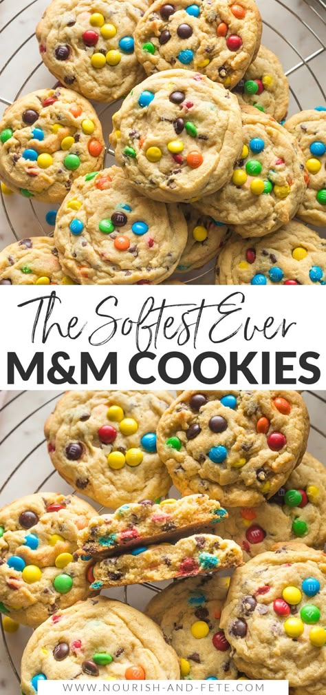 Soft and chewy Chocolate Chip Mini M&M Cookies are a timeless classic you'll absolutely love! This is the best recipe you can count on for super soft cookies brimming with chocolate and cheerful candies, the kind of cookie your kids will beg you to make time after time. Soft Chewy M&m Cookies, Mini M M Cookies Recipe Easy, Soft M And M Cookies, M M Pudding Cookies Recipe, Pudding M&m Cookies, Mini Mnm Cookies, Chewy M M Cookies Recipe, Chocolate Chip Cookies M&m, Best M M Cookies