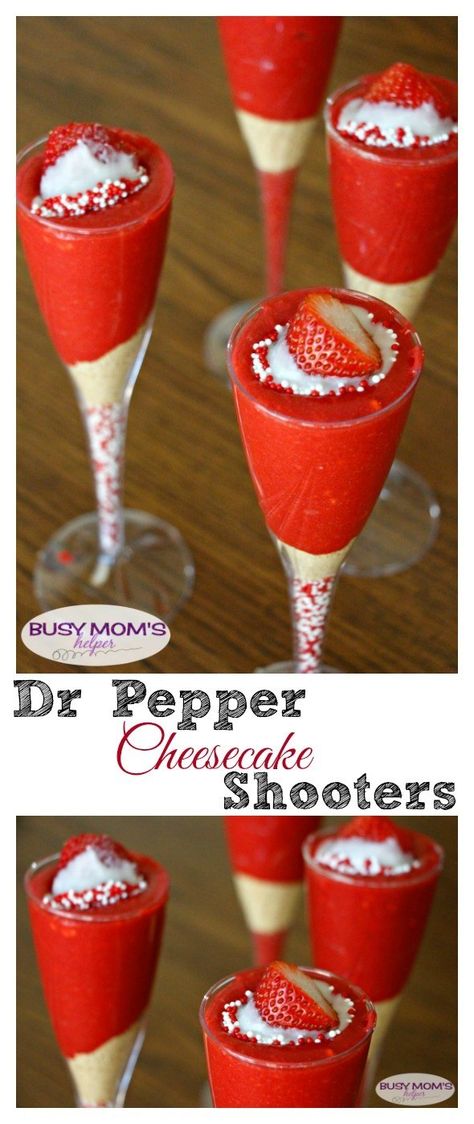 Dr Pepper Strawberries And Cream Alcohol, Bariatric Protein, Dessert Shooters Recipes, Cheesecake Shooters, Amazing Cocktails, Pork Tenderloins, Dessert Shooters, Pepper Recipes, Dessert Shots