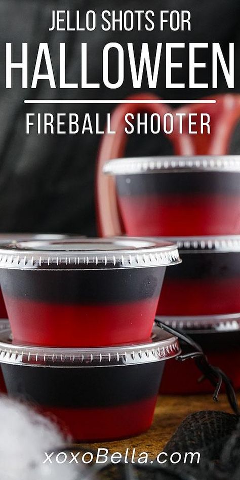 Jello Shots Halloween, Fireball Jello Shots, Fun Halloween Party Ideas, Halloween Alcohol, Jello Shooters, Halloween Jello Shots, Halloween Jello, Shooter Recipes, Halloween Shots