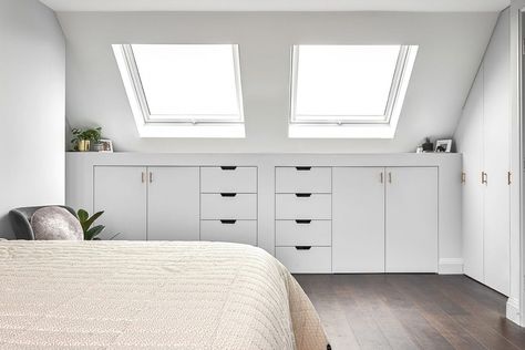 We have carried out attic conversions in Middlesex, Surrey, Hampshire and South West London. See some of our best loft bedroom ideas and loft space uses #bedroom #bedroomideas Loft Room Ideas, Dormer Bedroom, Loft Conversion Bedroom, Attic Bedroom Storage, Attic Wardrobe, Attic Bedroom Designs, Loft Bathroom, Loft Storage, Attic Bedrooms