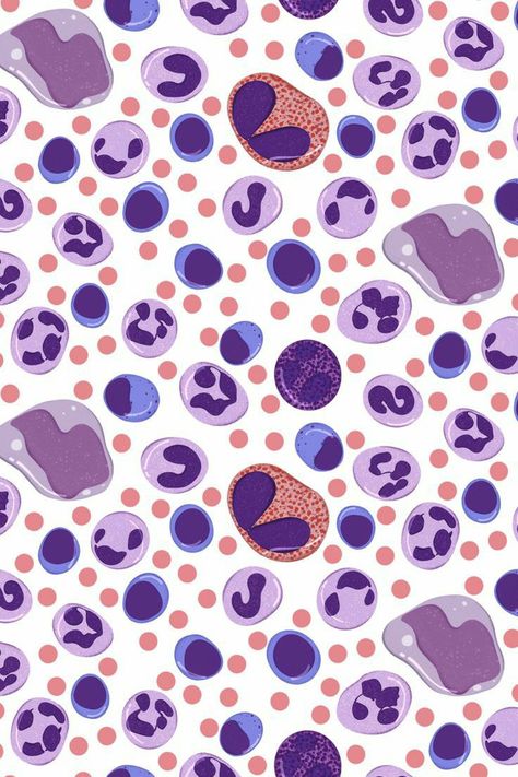 Lab Humor, Cell Pattern, White Blood Cell, Laboratory Design, Lab Week, Medicine Notes, Laboratory Technician, Basic Anatomy And Physiology, Medical Wallpaper