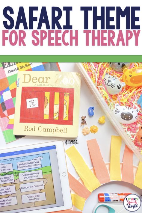 Safari Themed Speech & Language Activities for Your Entire Caseload Binder System, Zoo Activities, Dear Zoo, Zoo Theme, Speech Language Activities, Slp Activities, Articulation Activities, Animal Activities, Speech Language Therapy