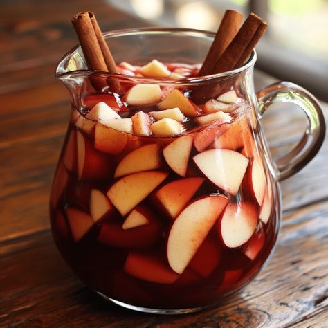 Fireball Caramel Apple Sangria is a unique twist on a classic drink that combines flavors of fall in every sip. Fall Cocktails With Fireball, Carmel Apple Sangria Recipes With Fireball, Fall Sangria With Fireball, Caramel Apple Sangria With Fireball, Fireball Fall Cocktails, Fireball Caramel Apple Sangria, Fireball Drinks Cocktails, Carmel Apple Sangria Recipe, Fireball Apple Cider Sangria