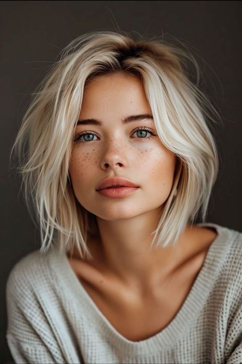 Short Bleached Hair, Winter Blonde Hair, Trendy Short Haircuts, Chic Hairstyles, Mullet Hairstyle, Summer Hair Color, Short Haircuts, Hair Dos, Hair Looks