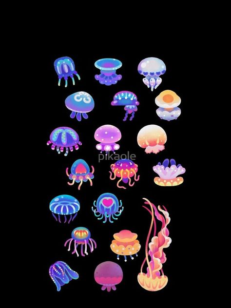 Cute Jellyfish Art, Jellyfish Concept Art, Jellyfish Marker Drawing, Ocean Mural, Cute Jellyfish, Ocean Drawing, Sea Creatures Art, Jellyfish Design, Jellyfish Art