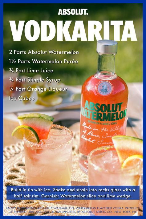 Watermelon Vodka Drinks, Summer Happy Hour, Vodka Cocktails Easy, Pool Drinks, Spring Cocktail, Watermelon Cocktail, Poolside Party, Spring Cocktails, Backyard Cookout