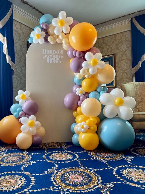 Balloon Bar, Birthday Background Design, There's No Tomorrow, No Tomorrow, Balloon Installation, Golden Rod, Retro Daisy, Custom Balloons, Balloon Design