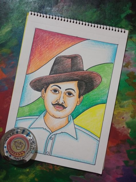 Bhagat Singh Freedom Fighter Freedom Fighters Drawing Sketch, Freedom Fighters Of India Drawing Easy, Bhagat Singh Drawing Easy, Freedom Fighters Of India Drawing, Make In India Poster Drawing, Bhagat Singh Painting, Freedom Fighters Painting, Freedom Fighters Sketch, Freedom Fighter Drawing