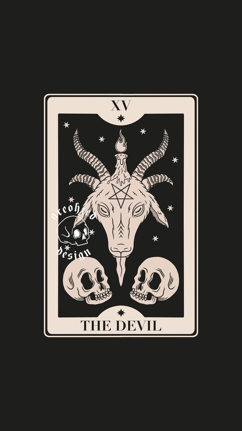 Satanic Tarot Cards, The Devil Tarot Card Art, Tarot Card Design Ideas, Tarot Design Illustration, The Devil Tarot Tattoo, Tarot Cards Drawing, Witchtober 2024, Tarot Card Drawings, Capricorn Tarot Card