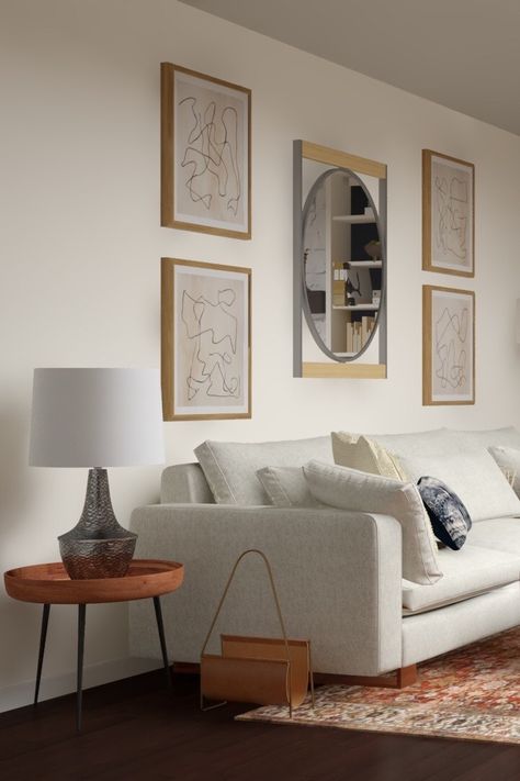 Navy, copper, and white is a classic color combo for this casual living space featuring the Harmony Sofa from West Elm. White Sofa Living, Harmony Sofa, White Sofa Living Room, White Sofa, Room Color, Sofa Living Room, White Sofas, Sofa Living, Contemporary Living Room