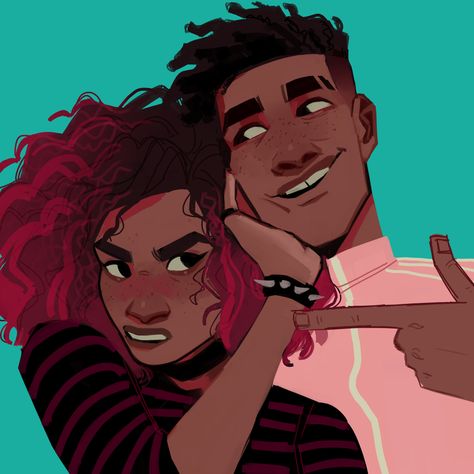 Character Art Couple Cute, Vilitigo Character Design, Black Guy Art, Character Design Couple, Poc Character Design, Couple Character Design, Black Character Design, Into The Void, Black Couple Art