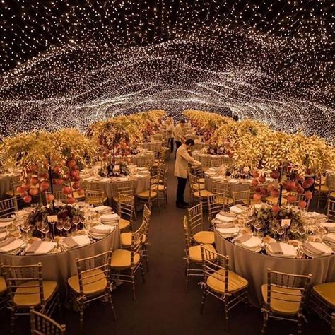 Idea de iluminación Dream Wedding Reception, Luxury Wedding Decor, Wedding Venue Decorations, Luxury Wedding Venues, Future Wedding Plans, Outdoor Wedding Decorations, Desi Wedding, Salou, Magical Wedding