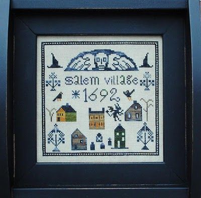 Witch Stitches The Primitive Needle Salem Village, Salem Witches, Witch Cross Stitch, Stitch Diy, Halloween Craft Projects, Xstitch Patterns, Halloween Cross Stitch Patterns, Two Horses, Needlework Crafts