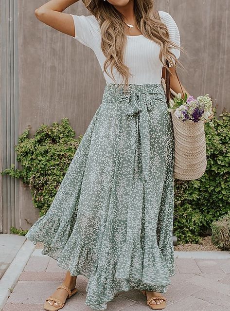 Skirts Long, Cute Modest Outfits, Dream Outfits, Maxi Skirt Boho, Skirt Y2k, Women Bodycon Dress, Skirts Women, Skirt Maxi, Modest Clothing