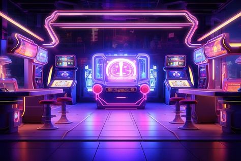 Casino nightlife game architecture. | Premium Photo Illustration - rawpixel Neon Casino, Background Slot, Game Architecture, Casino Background, Casino Room, Game 2d, Casino Table, Neon Backgrounds, Person Cartoon