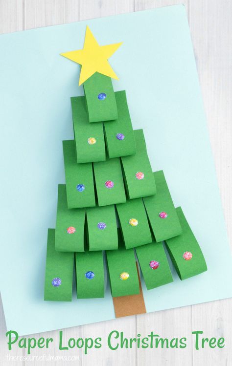 This Paper Loops Christmas Tree Craft is a fun way to add dimension and sparkle to your Christmas kid crafts using paper.#KidsCrafts #christmascrafts Tree Carvings, Christmas Tree Craft, Christmas Crafts For Toddlers, Christmas Arts And Crafts, Tree Craft, Holiday Crafts For Kids, Paper Christmas Tree, Christmas Tree Crafts, Preschool Christmas